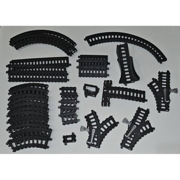 32 Thomas Trackmaster Gray Train Track Lot Mixed Straight Curved Switch End - Picture 1 of 12